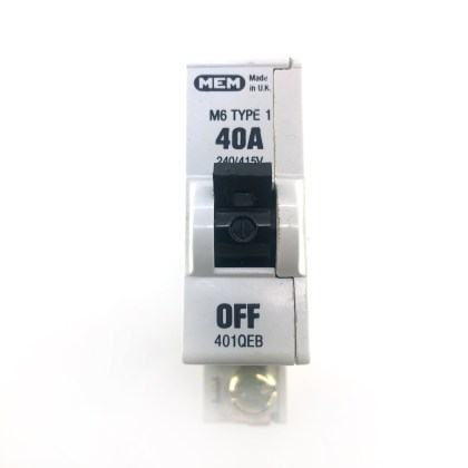 MEM 401QEB M6 40A 40 Amp MCB Circuit Breaker Type 1